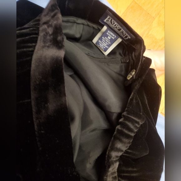 Lands End Black Velvet Skirt Women's Regular 10 - Picture 6 of 8